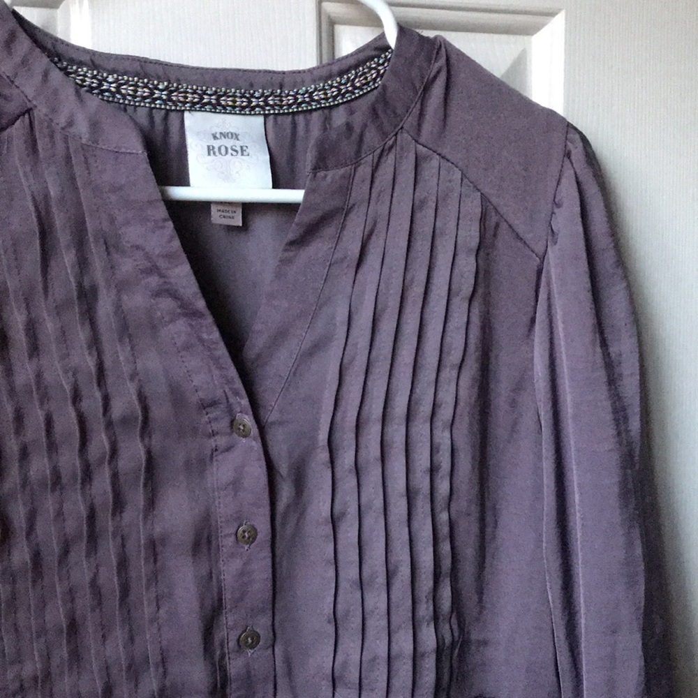 Knox Rose, Silky Long-Sleeve Blouse